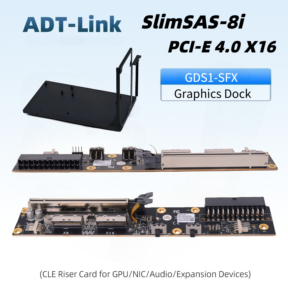 External Gpu Dock Pcie 4.0 Oculink - حامل بطاقة رسومات خارجية Dual SlimSAS