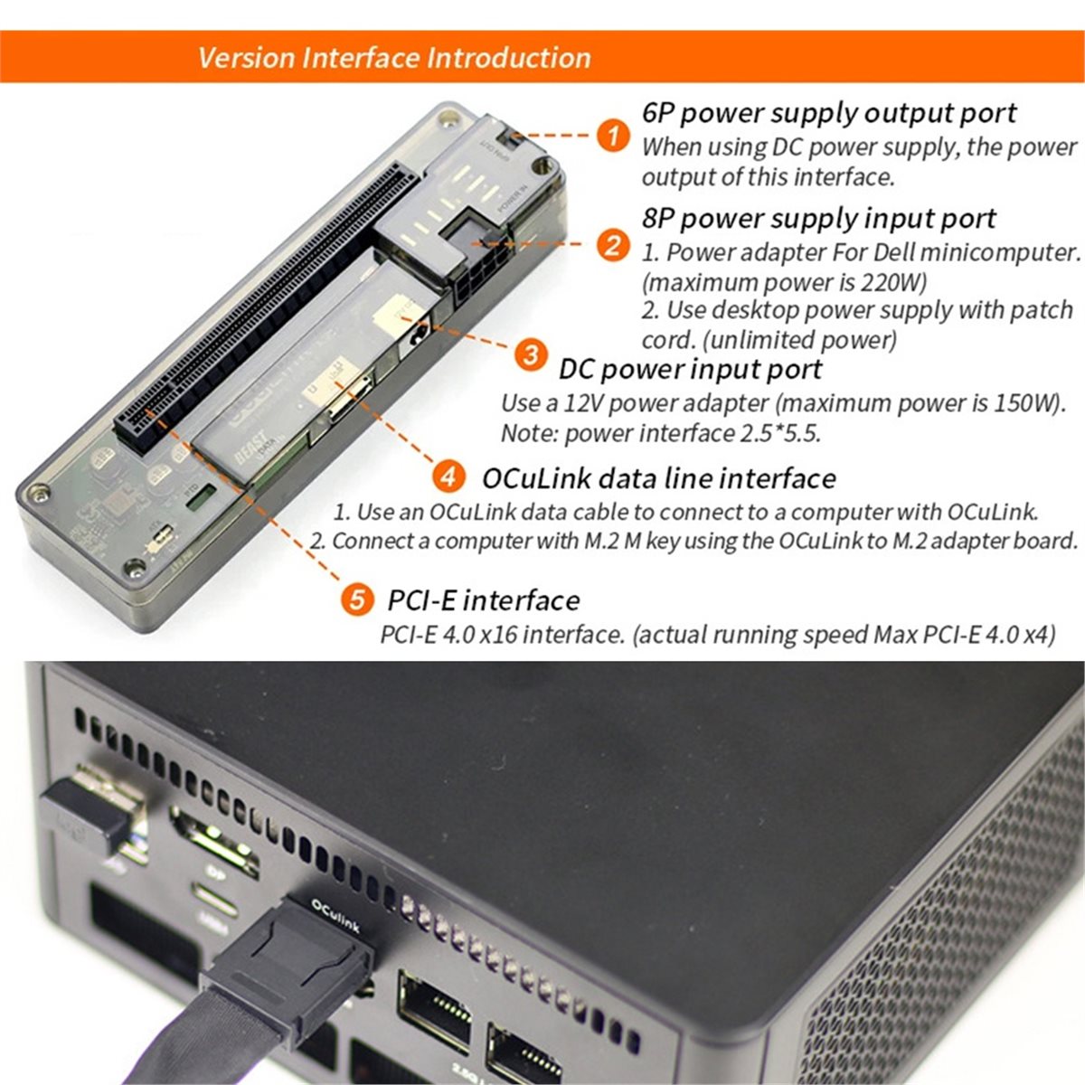External Gpu Dock Pcie 4.0 Oculink - عرض ترويجي: محول OCuLink GPU مع