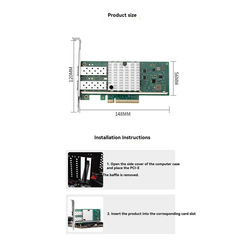 X520-DA1 10 جيجا بايت SFP + بط - مراجعة 10Gb Sfp+ Pcie Network Card Dual Port وسعره