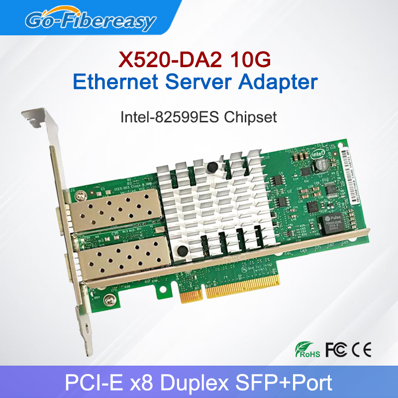بطاقة شبكة X520-DA2 10Gb SFP+P - مراجعة 10Gb Sfp+ Pcie Network Card Dual Port وسعره