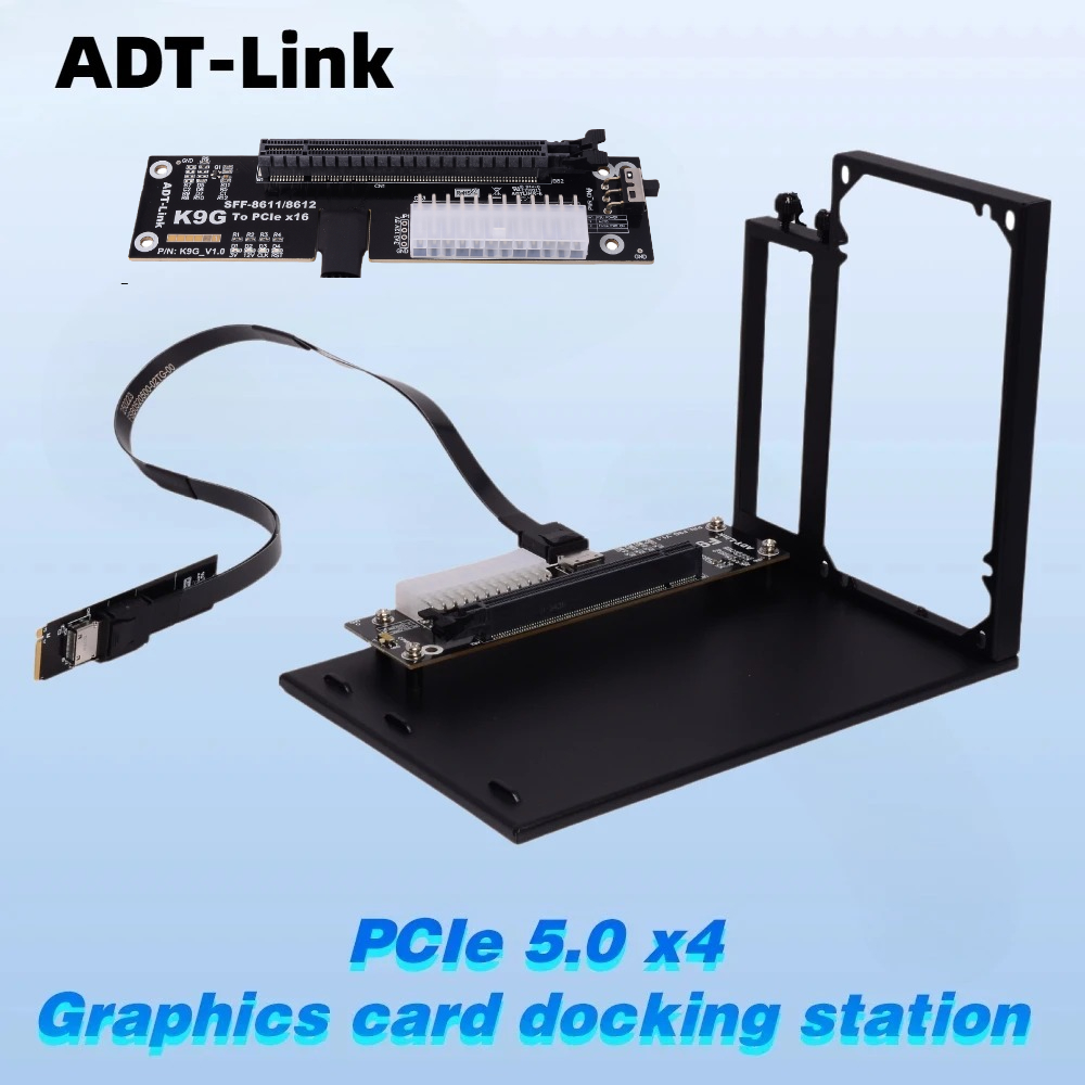 محول ADT-Link PCIe 5.0 4.0 128 - مراجعة External Gpu Dock Pcie 4.0 Oculink وسعره