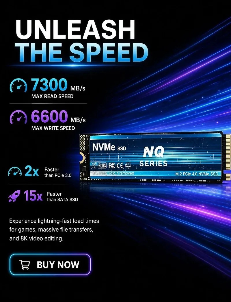 قرص SSD من نوع NQ بسعة 2 تيراب - مراجعة M.2 Nvme 4Tb Pcie 4.0 Ssd وسعره